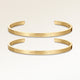 KÊreste-armbÄnd, par af to bangle armbÄnd i guld med indgraverede koordinater, fra Mon Chou