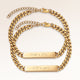 Friendship bracelets, pair of two bar bracelets in gold with personalized engraving, from Mon Chou