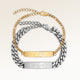 Pararmband med bar armband 5 mm till henne och 8 mm till honom i guld och silver med personlig gravyr, frÄn Mon Chou