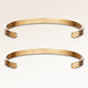 Friendship bracelets, pair of two bangle bracelets in gold with personalized engraving, from Mon Chou