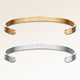Friendship bracelets, pair of two bangle bracelets in gold and silver with personalized engraving, from Mon Chou