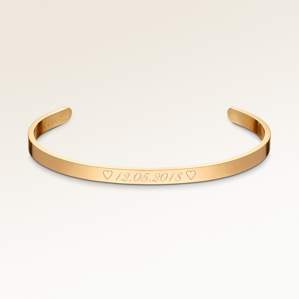 Bangle Armband - Gravyr (Guld)