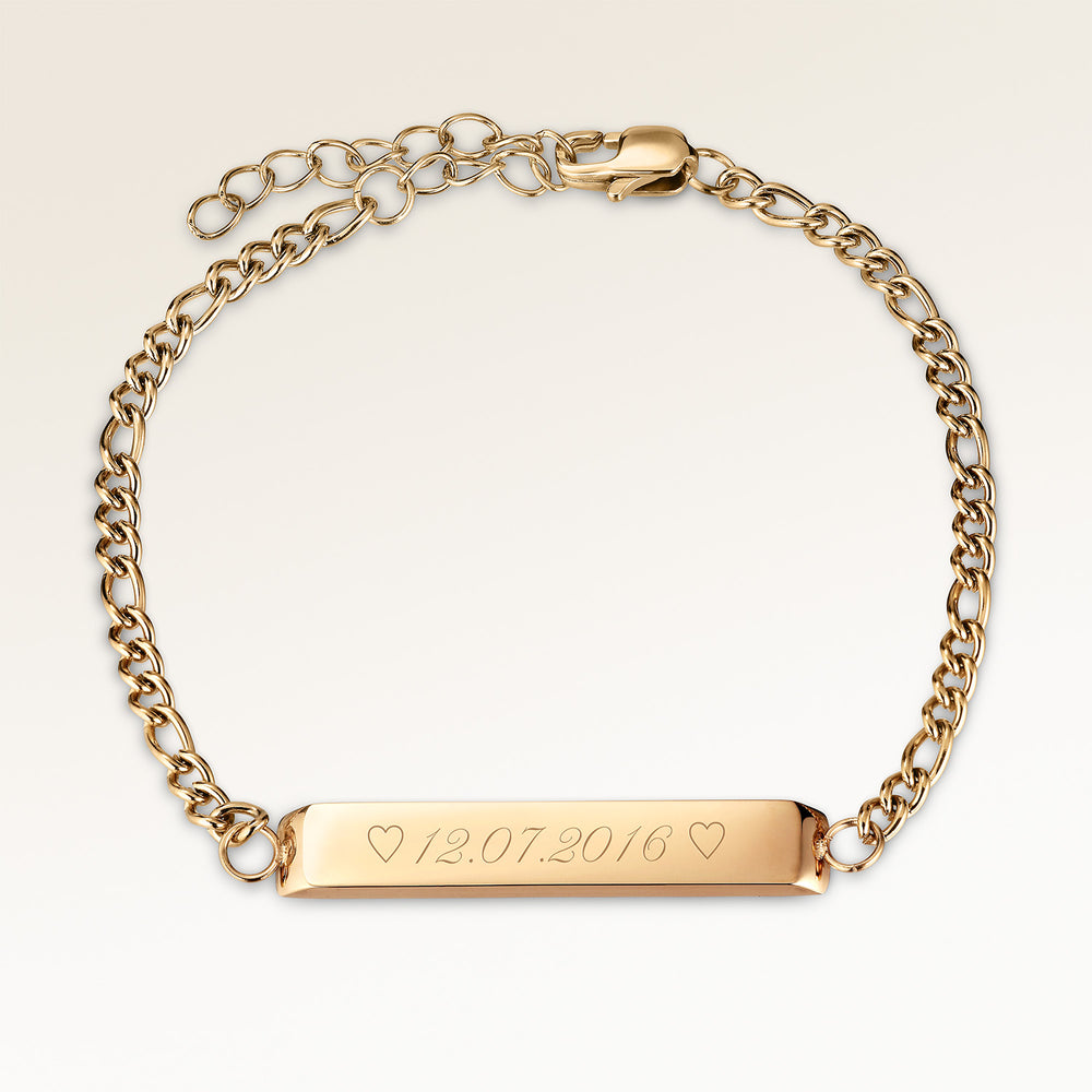 Bar Armband - Gravyr (Guld)