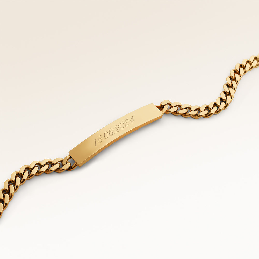 Bar Armband för Män - Gravyr (Guld)