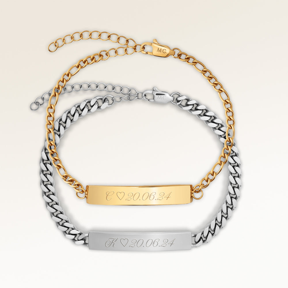 Kärleksarmband - Bar Armband (Guld & Silver)