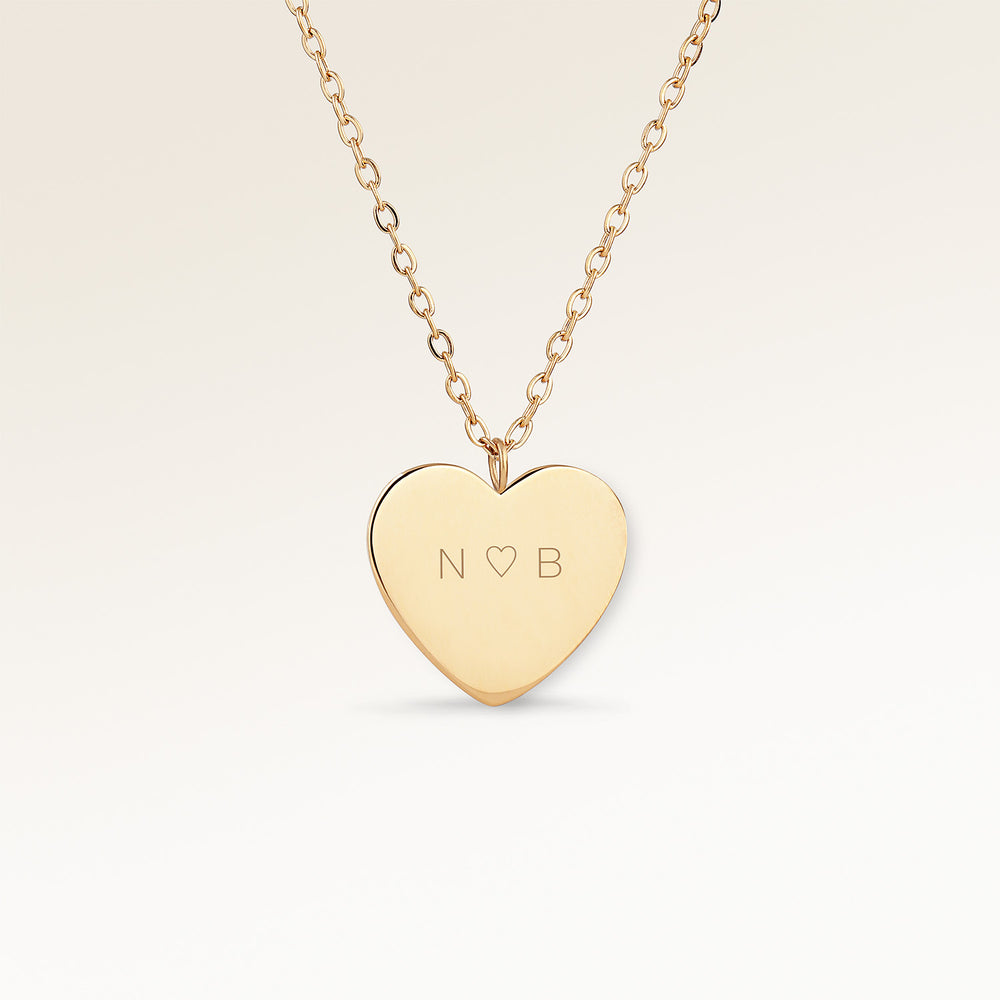 Hjärtformat Halsband - Gravyr (Guld)