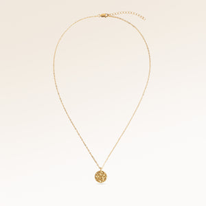 Hela runt halsband i guld helt utlagt med fin justerbar guldkedja och minimalistiskt berlock för personlig gravyr