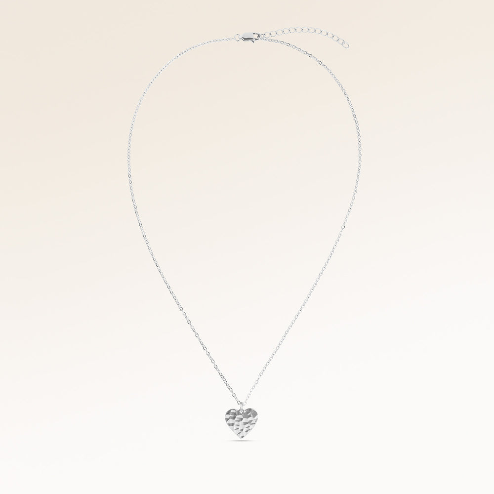 Ocean Waves Hjärtformat Halsband - Gravyr (Silver)