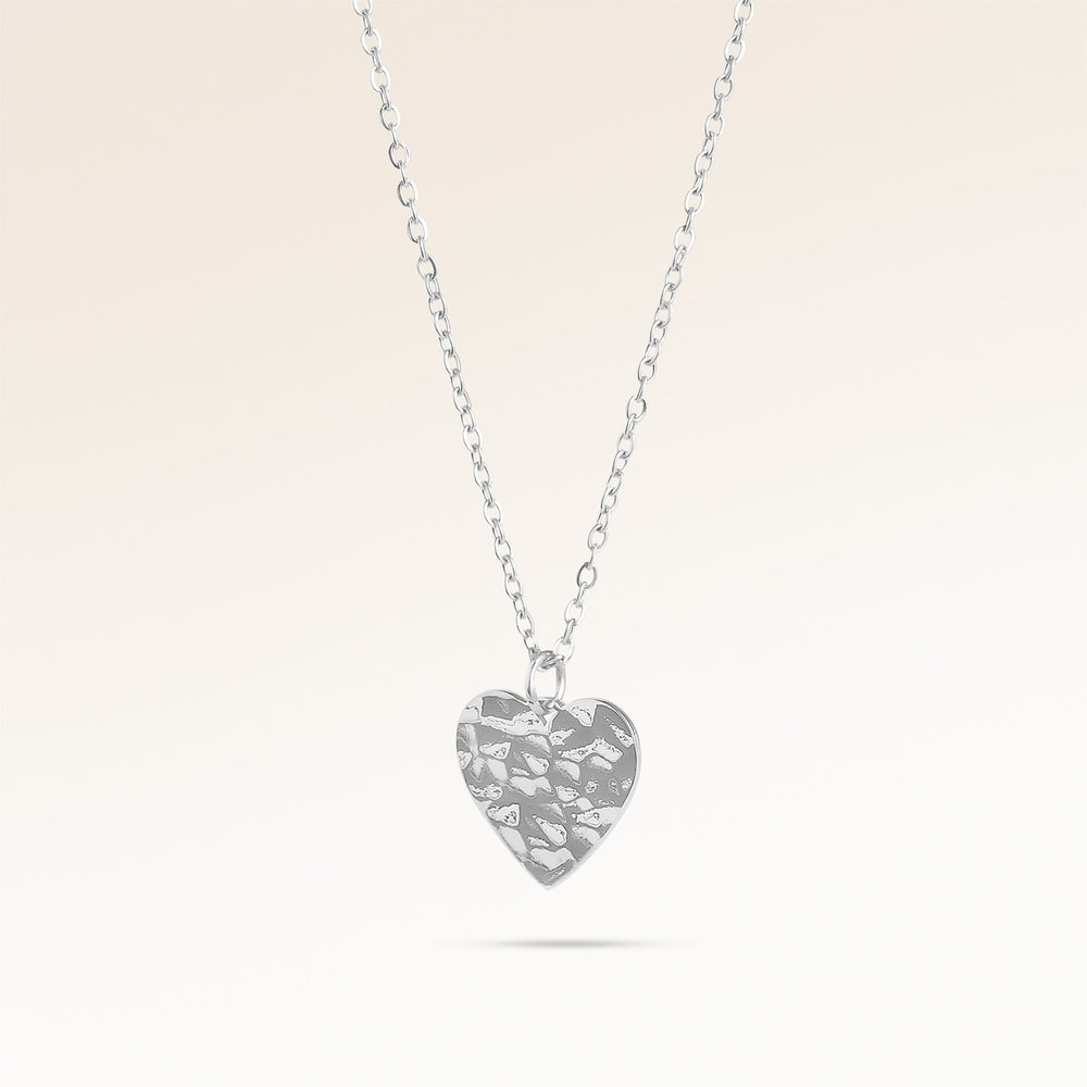 Ocean Waves Hjärtformat Halsband - Gravyr (Silver)