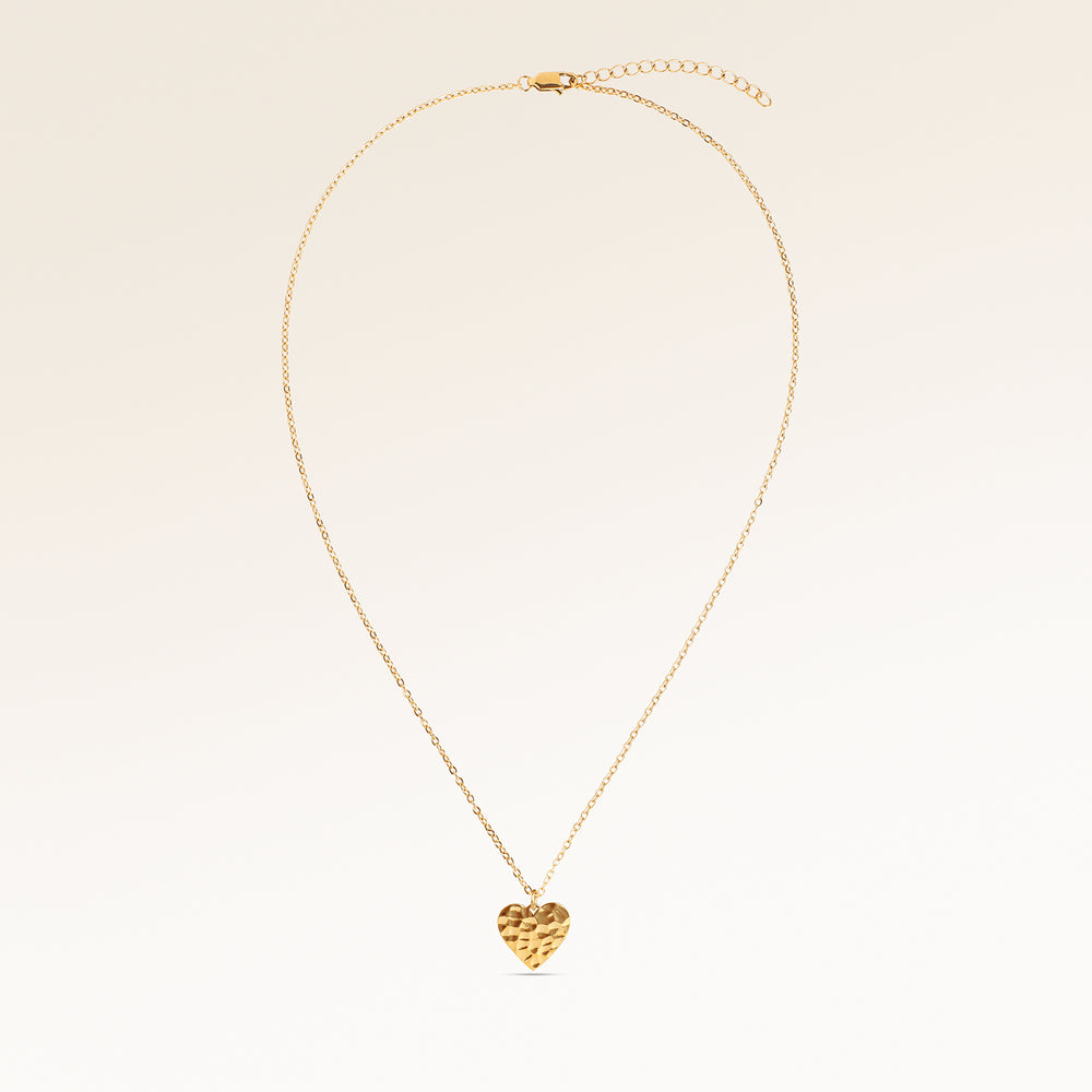 Ocean Waves Hjärtformat Halsband - Gravyr (Guld)