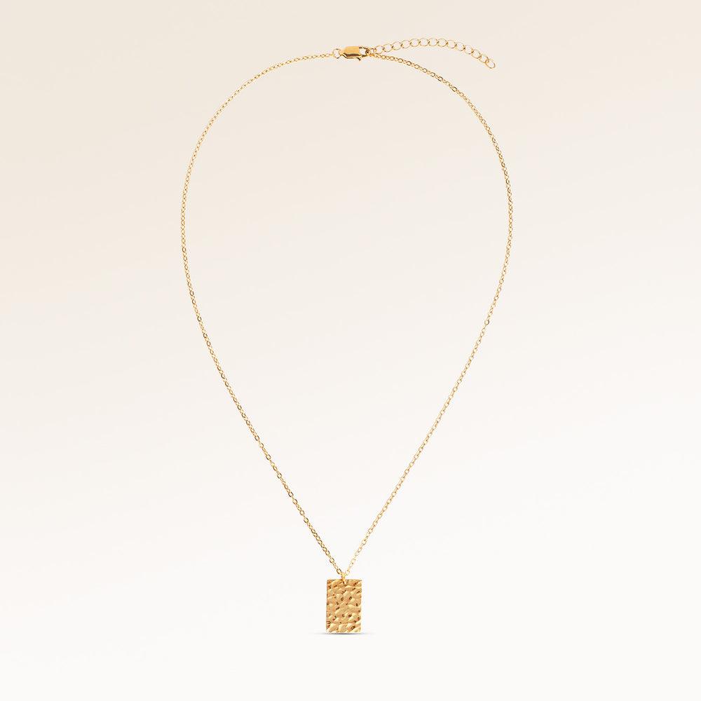 Ocean Waves Kvadratisk Halsband - Gravyr (Guld)