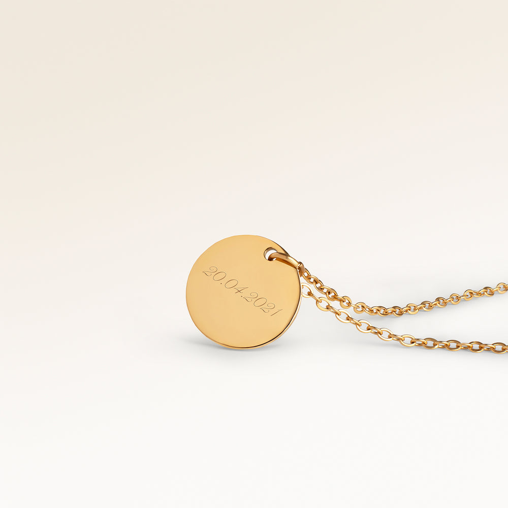 Ocean Waves Runt Halsband - Gravyr (Guld)