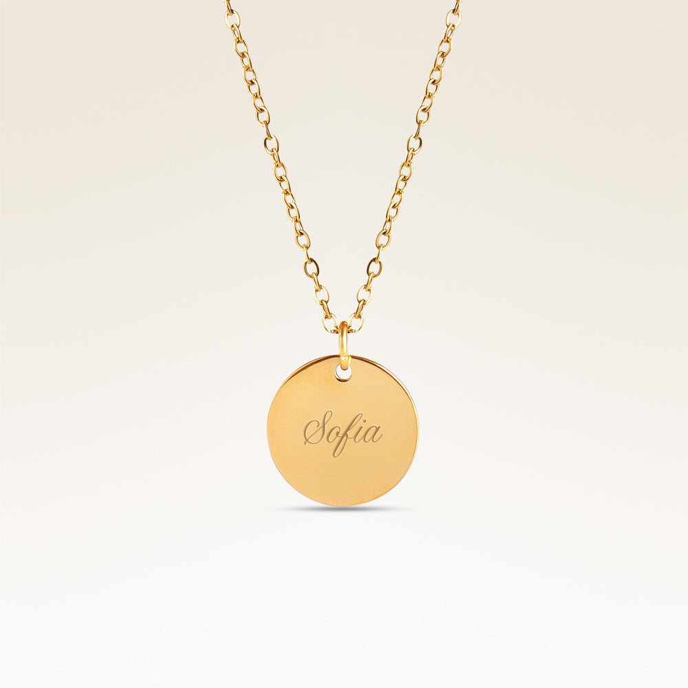 Cirkel Halsband - Gravyr (Guld)