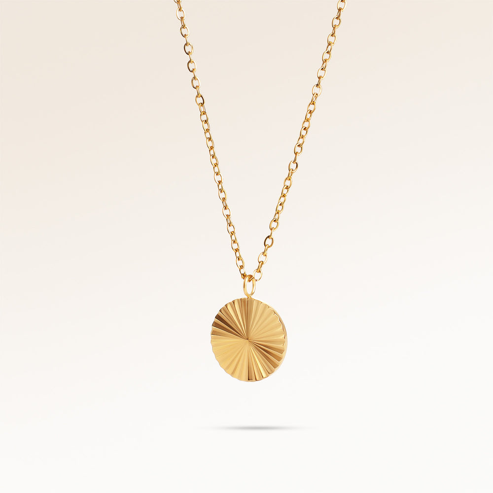 Soleil Runt Halsband - Gravyr (Guld)