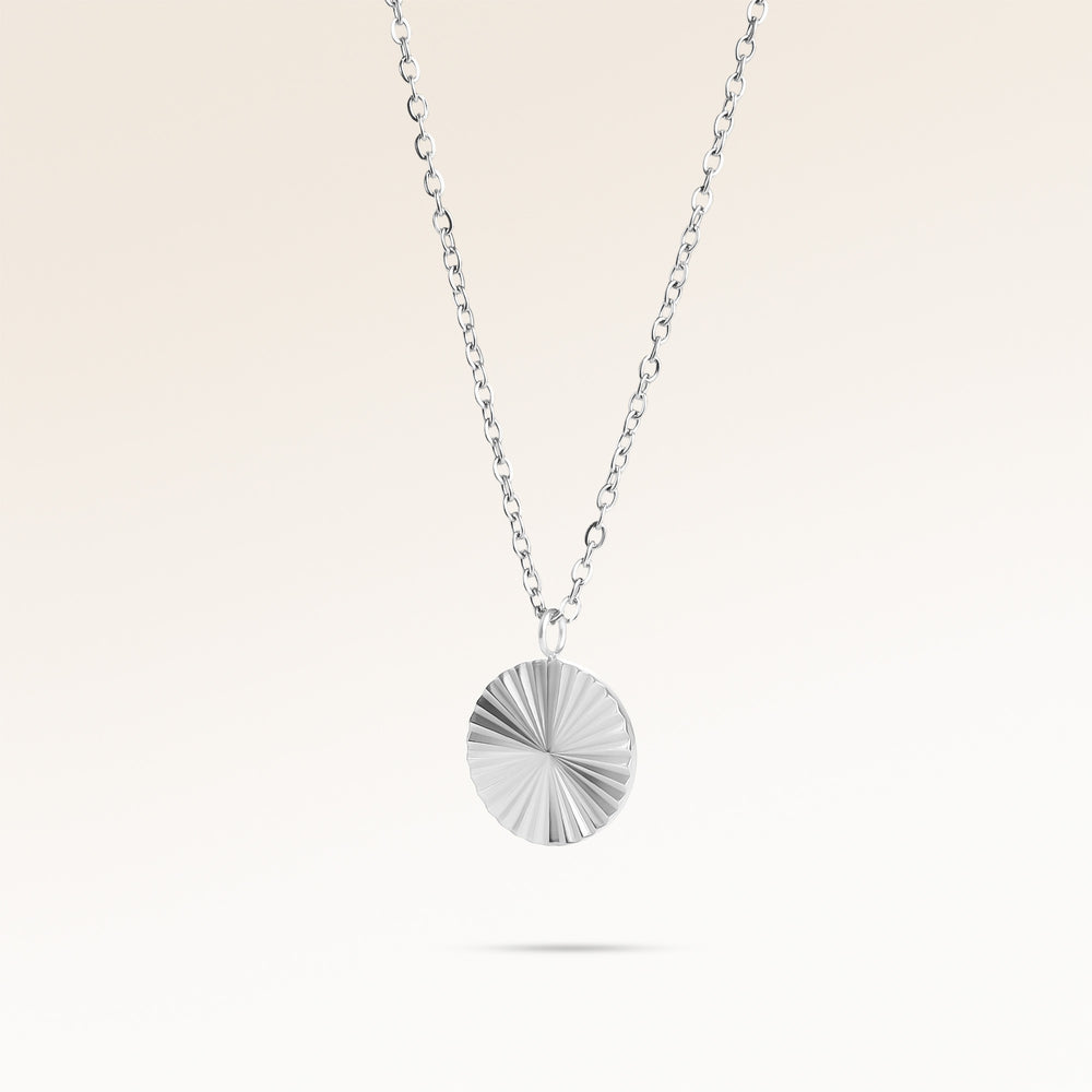 Soleil Runt Halsband - Gravyr (Silver)