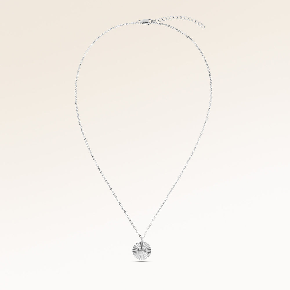 Soleil Runt Halsband - Gravyr (Silver)
