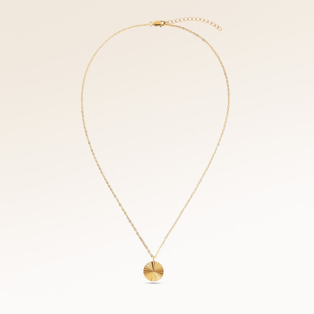 Soleil Runt Halsband - Gravyr (Guld)