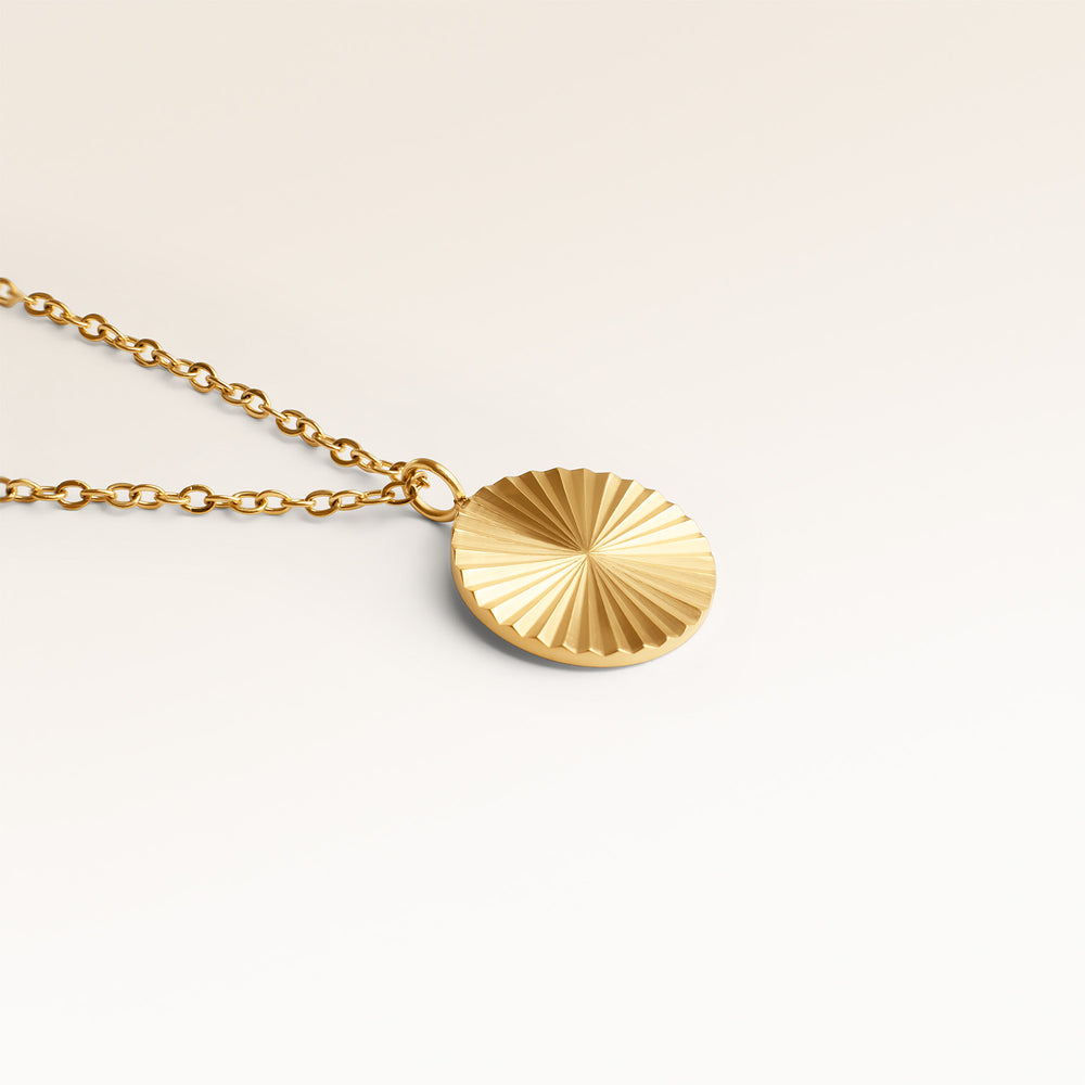 Soleil Runt Halsband - Gravyr (Guld)