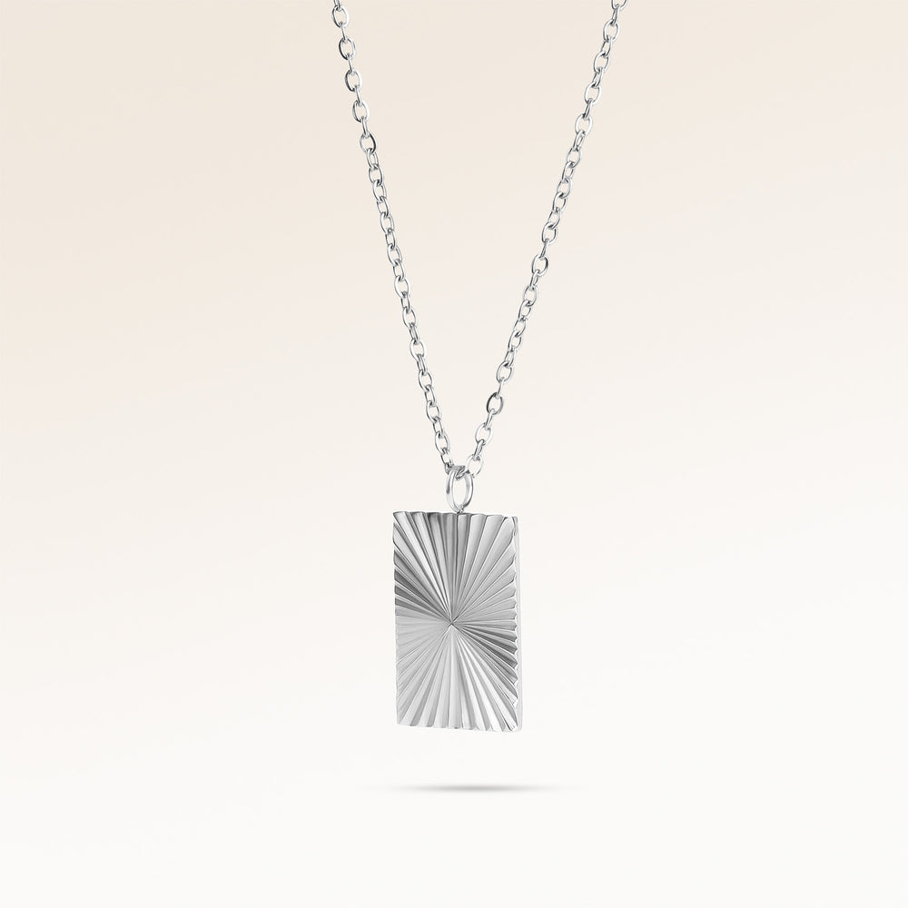 Soleil Kvadratisk Halsband - Gravyr (Silver)