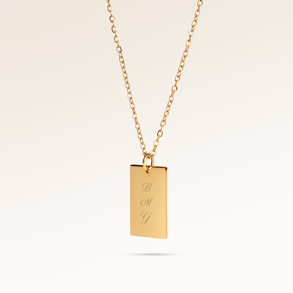 Ocean Waves Kvadratisk Halsband - Gravyr (Guld)